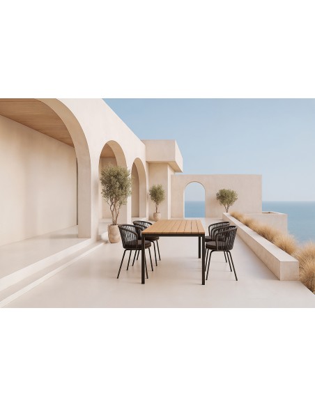 Silla Exterior THEO, Metal / Cuerda Antracita