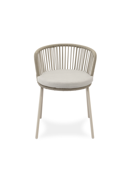Silla Exterior THEO, Metal / Cuerda Beige
