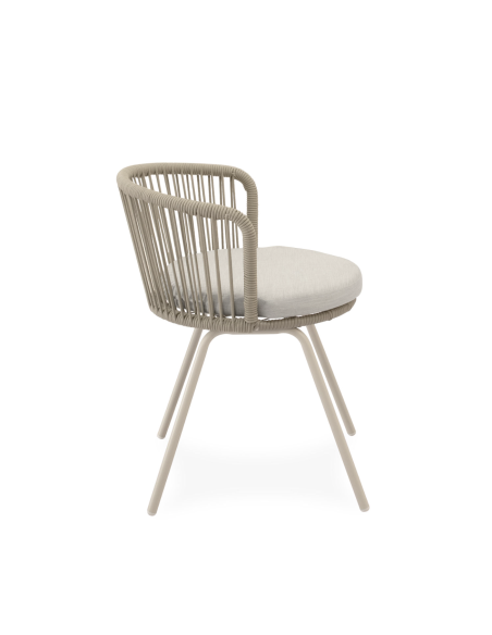 Silla Exterior THEO, Metal / Cuerda Beige