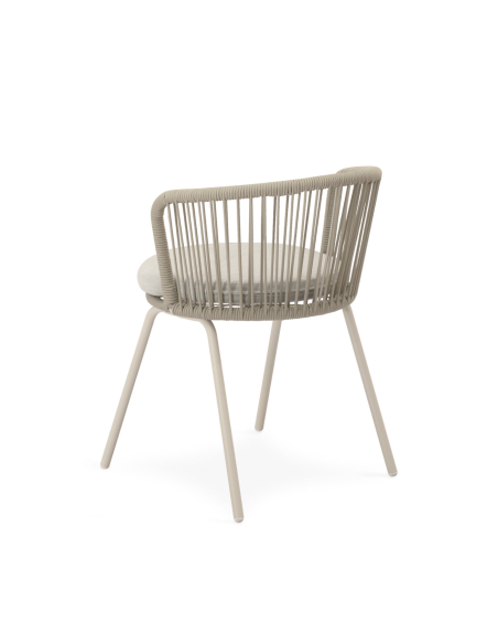 Silla Exterior THEO, Metal / Cuerda Beige