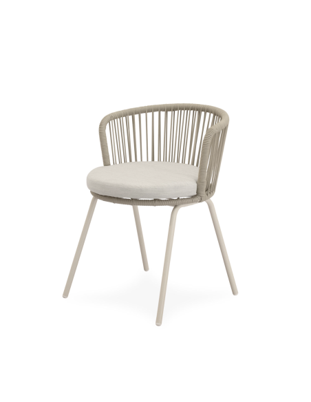 Silla Exterior THEO, Metal / Cuerda Beige - Vackart