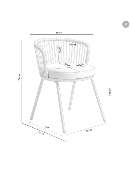 Silla Exterior THEO, Metal / Cuerda Terracota