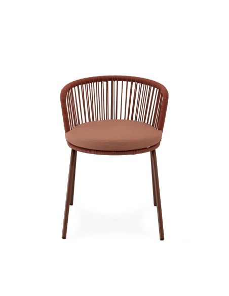Silla Exterior THEO, Metal / Cuerda Terracota