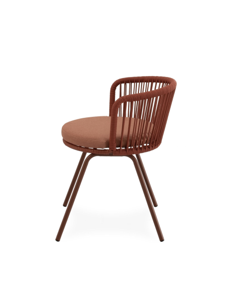 Silla Exterior THEO, Metal / Cuerda Terracota