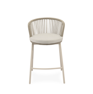 Taburete Alto Exterior THEO 64,5 cm, Metal / Cuerda Beige - Vackart 2