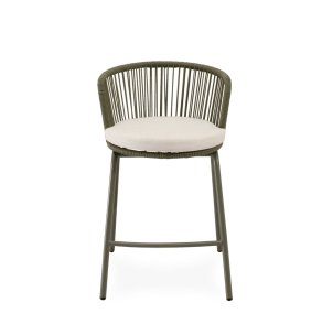 Taburete Alto Exterior THEO 64,5 cm, Metal / Cuerda Verde - Vackart 2