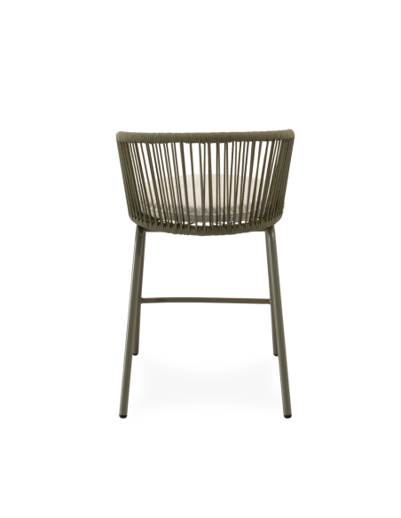 Taburete Alto Exterior THEO 64,5 cm, Metal / Cuerda Verde