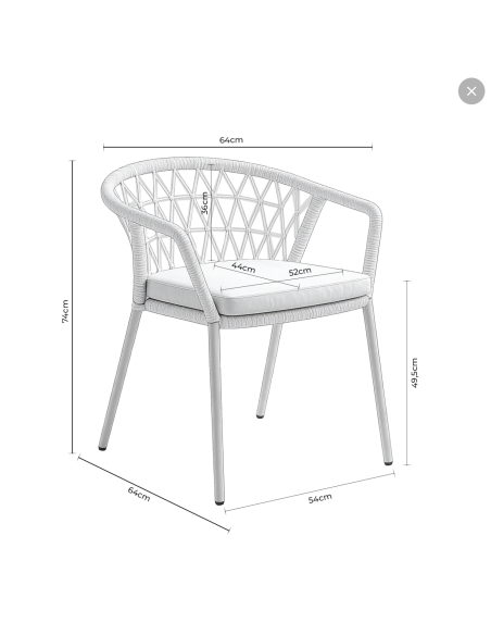 Silla Exterior WELLS, Metal / Cuerda Antracita