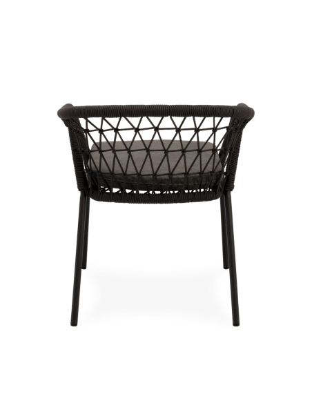 Silla Exterior WELLS, Metal / Cuerda Antracita