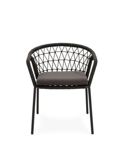 Silla Exterior WELLS, Metal / Cuerda Antracita