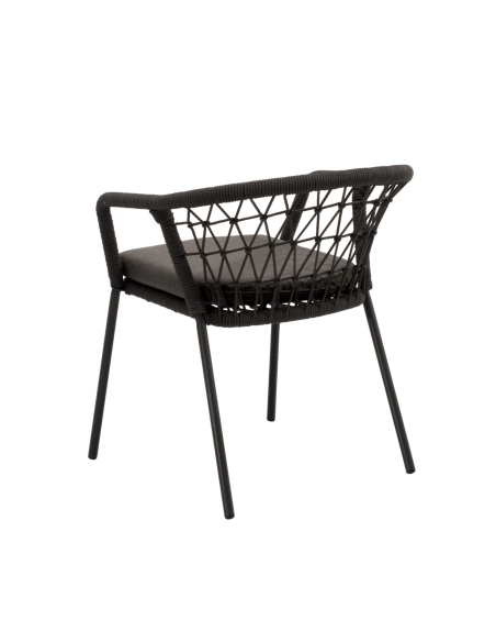 Silla Exterior WELLS, Metal / Cuerda Antracita