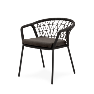 Silla Exterior WELLS, Metal / Cuerda Antracita - Vackart