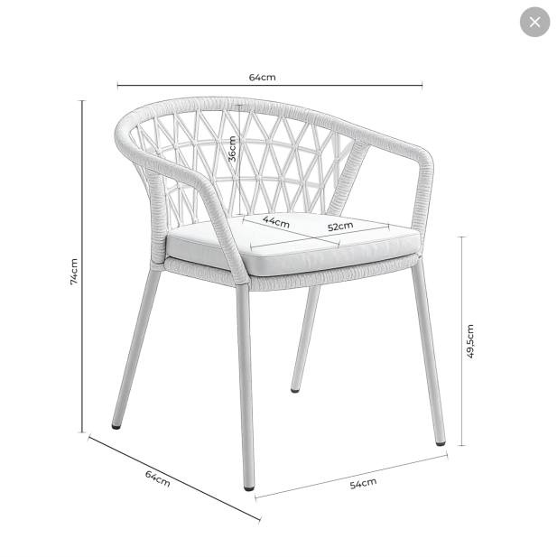 Silla Exterior WELLS, Metal / Cuerda... Silla Exterior WELLS, Metal / Cuerda...