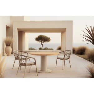 Silla Exterior WELLS, Metal / Cuerda Beige - Vackart 2