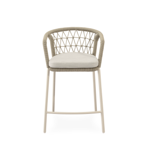 Taburete Alto Exterior WELLS 65 cm, Metal / Cuerda Beige - Vackart 2