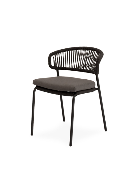 Silla Exterior ELLIS, Metal / Cuerda Antracita - Vackart