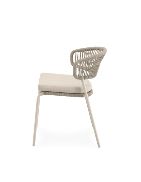 Silla Exterior ELLIS, Metal / Cuerda Beige