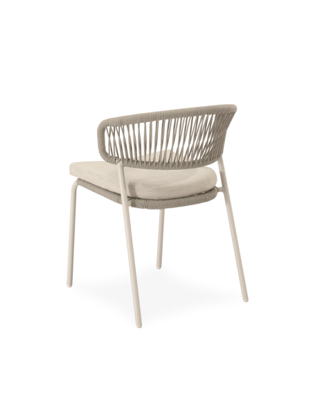 Silla Exterior ELLIS, Metal / Cuerda Beige