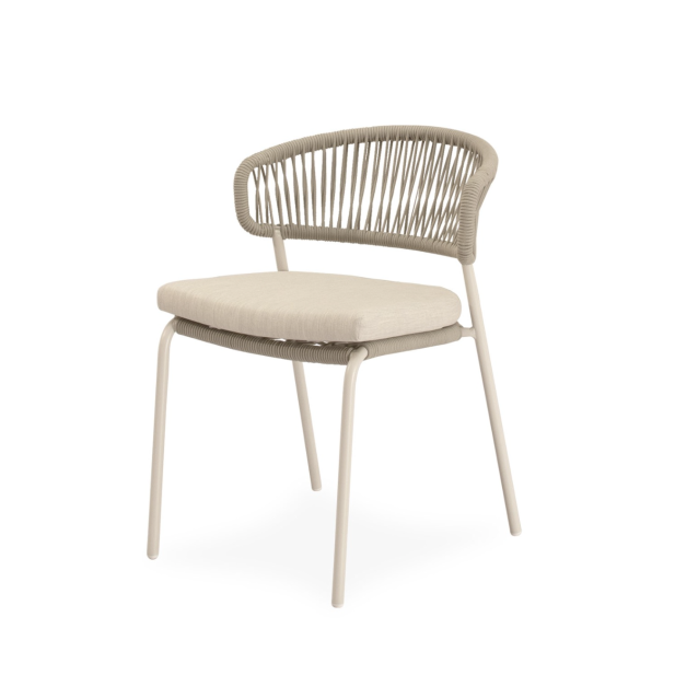 Silla Exterior ELLIS, Metal / Cuerda Beige - Vackart
