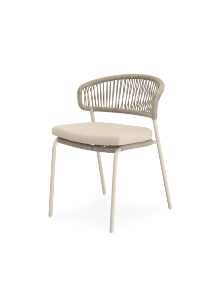 Silla Exterior ELLIS, Metal / Cuerda Beige - Vackart