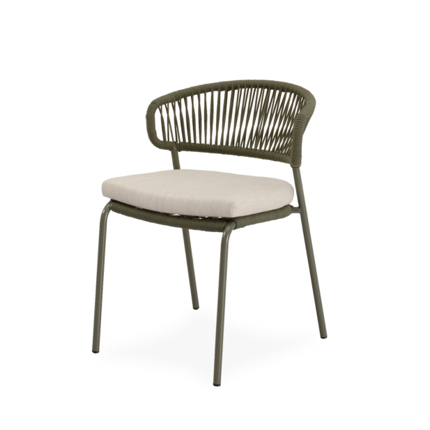 Silla Exterior ELLIS, Metal / Cuerda Verde - Vackart