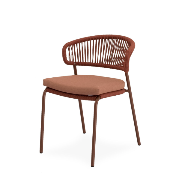 Silla Exterior ELLIS, Metal / Cuerda Terracota - Vackart