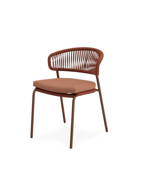 Silla Exterior ELLIS, Metal / Cuerda Terracota - Vackart