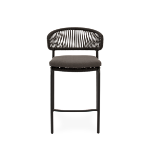 Taburete Alto Exterior ELLIS 68 cm, Metal / Cuerda Antracita - Vackart 2