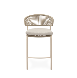Taburete Alto Exterior ELLIS 68 cm, Metal / Cuerda Beige - Vackart 2