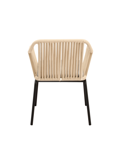 Silla Exterior AMIA, Metal Negro / Cuerda Beige
