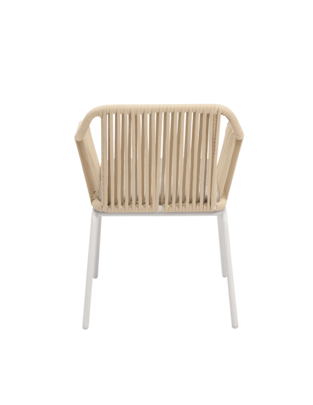 Silla Exterior AMIA, Metal Blanco / Cuerda Beige