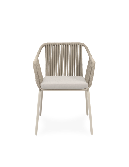 Silla Exterior AMIA, Metal / Cuerda Beige