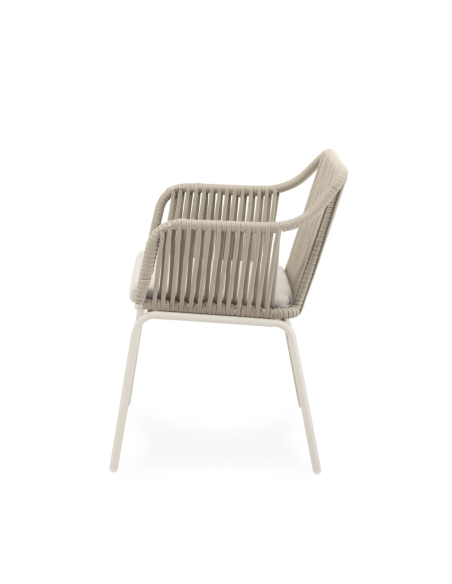 Silla Exterior AMIA, Metal / Cuerda Beige