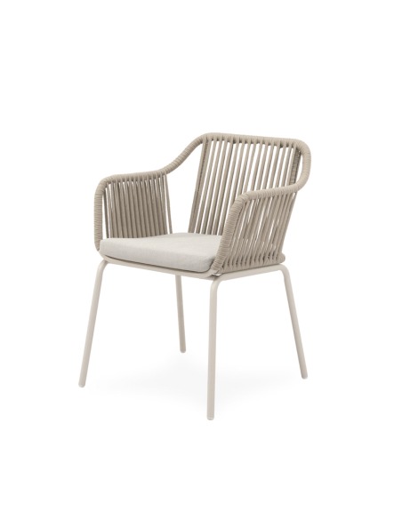 Silla Exterior AMIA, Metal / Cuerda Beige - Vackart