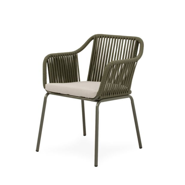 Silla Exterior AMIA, Metal / Cuerda Verde - Vackart