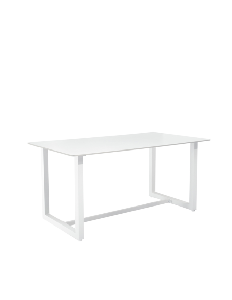 Mesa Ext CAI 160x90 cm, de Comedor, Metal Blanco/Porcelánico - Vackart