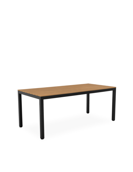 Mesa Ext GYDA 180x86 cm, de Comedor, Metal Negro/Polimadera - Vackart