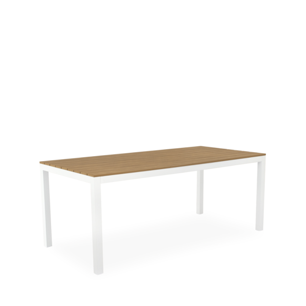 Mesa Ext GYDA 180x86 cm, de Comedor, Metal Blanco/Polimadera - Vackart