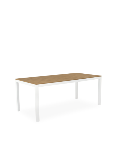 Mesa Ext GYDA 180x86 cm, de Comedor, Metal Blanco/Polimadera - Vackart
