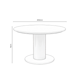 Mesa Ext IBEN Ø120 cm de Comedor, Metal Negro/Polimadera Nat - Vackart 2