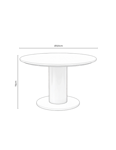 Mesa Exterior IBEN Ø120 cm, de Comedor, Metal Beige / Polimadera Natural