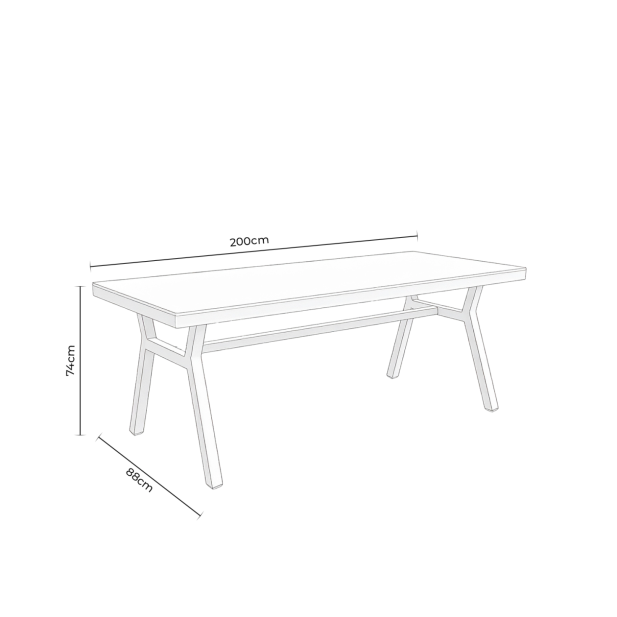 Mesa Exterior KAJA 200x88 cm, de...