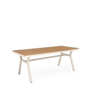 Mesa Ext KAJA 200x88cm de Comedor, Metal Beige/Polimadera Nat- Vackart