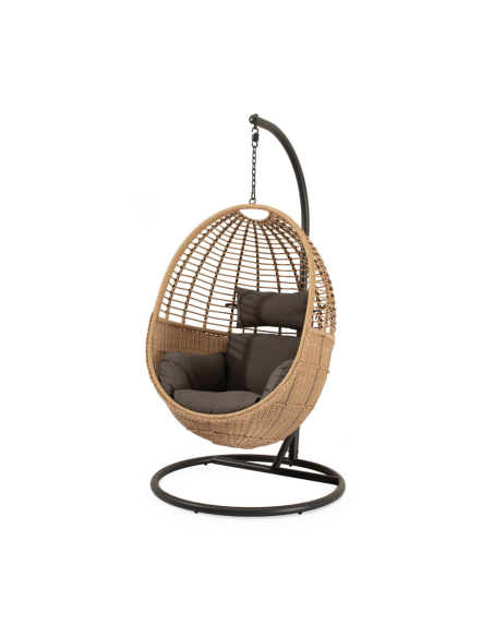 Sillón Colgante Ext LIVA, Metal Antracita / Ratán Sintético - Vackart