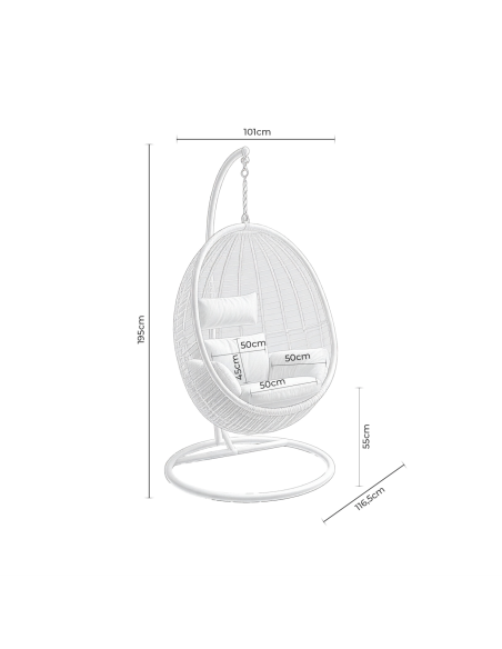 Sillón Colgante Exterior LIVA, Metal / Ratán Sintético Beige