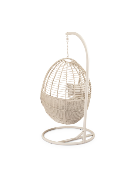Sillón Colgante Exterior LIVA, Metal / Ratán Sintético Beige
