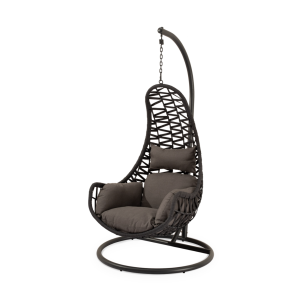 Sillón Colgante Ext MYNTE, Metal / Ratán Sintético Antracita - Vackart