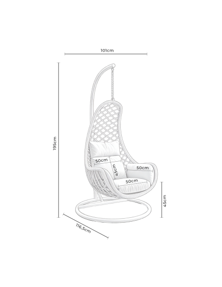 Sillón Colgante Exterior MYNTE, Metal / Ratán Sintético Antracita
