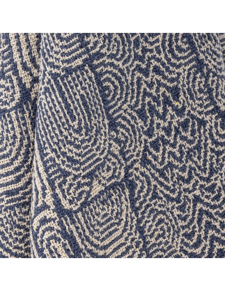 Manta BRESSO 160x130 cm, Algodón Reciclado / Azul - Bloomingville