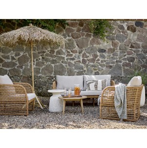 Manta BRESSO 160x130cm, Algodón Reciclad/Azul- Bloomingville; 82066398 2